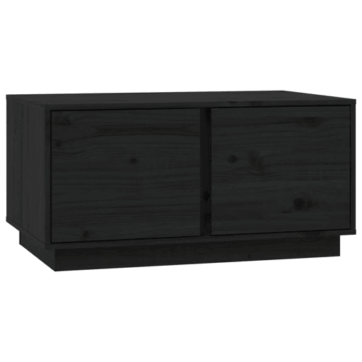 Mesa de Centro, Mesa baixa, 80x50x40 cm madeira de pinho maciça preto