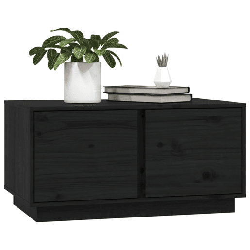 Mesa de Centro, Mesa baixa, 80x50x40 cm madeira de pinho maciça preto