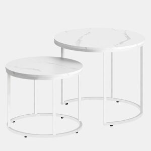 CONJUNTO DE MESA DE CENTRO de 2 peças, mármorebranco