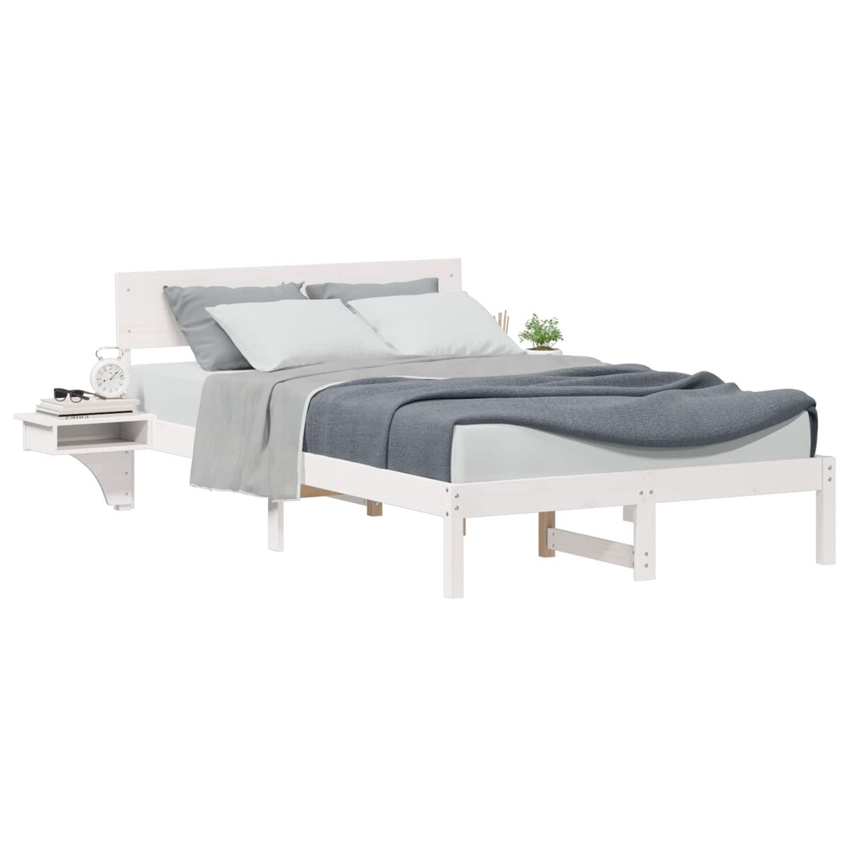 Estructura de cama doble matrimonial - 135 x 190 cm madera de pino macizo
