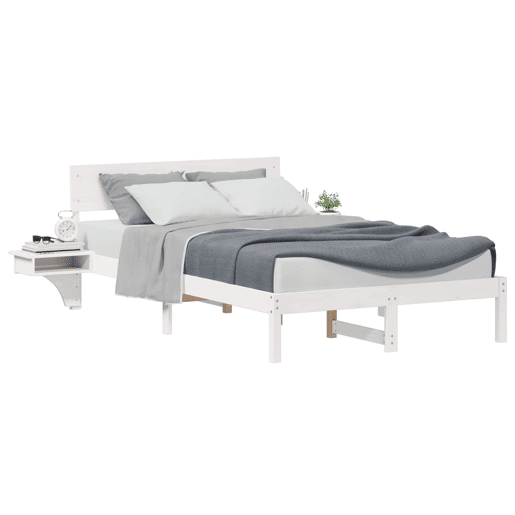 Estrutura da Cama de casal simple com cabeceira Branco 135 x 190 cm