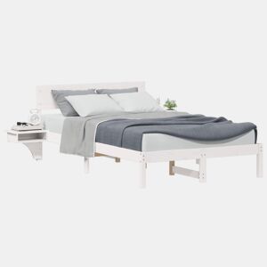 Estrutura da Cama de casal simple com cabeceira Branco 135 x 190 cm