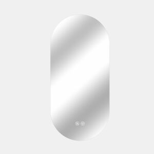 Espelho de casa de banho 60x120 cm - LED tátil, antiembaciamento, montagem na parede - Prateado