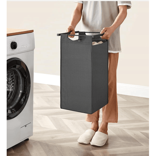 PRATELEIRA DE CASA DE BANHO com cestos de roupa 3 unidades, cinzentopreto