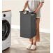 Estanterķa de bańo con cestas de la ropa sucia 3 piezas Estanterķa de bańo con cestas de la ropa sucia 3 piezas Negro/ Gris