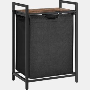 PRATELEIRA DE CASA DE BANHO com cesto de roupa suja, castanhopreto