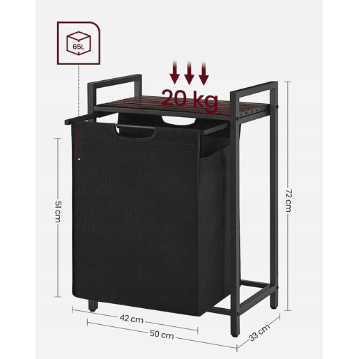PRATELEIRA DE CASA DE BANHO com cesto de roupa suja, castanhopreto
