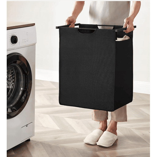 PRATELEIRA DE CASA DE BANHO com cesto de roupa suja, castanhopreto