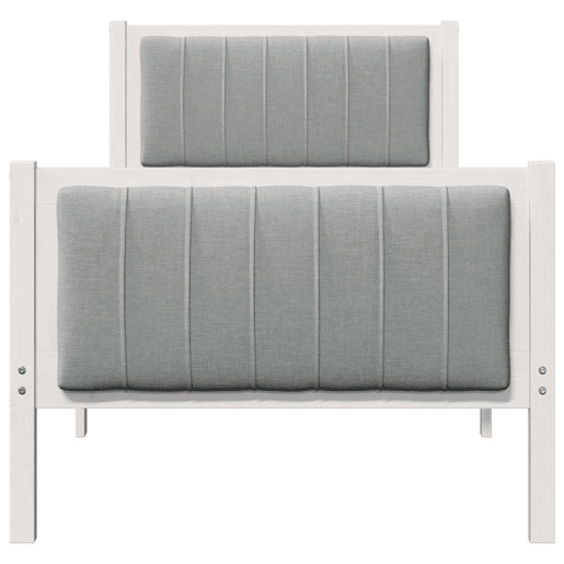 Estrutura de cama de solteiro para adultos Branco e cinza claro 80 x 200 cm