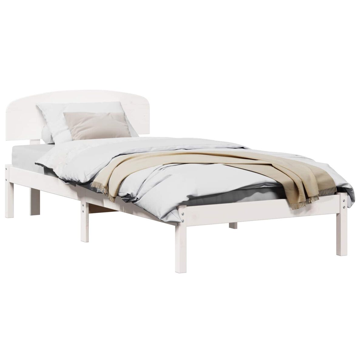 Estructura de cama individual para adultos - 90 x 190 cm madera de pino macizo