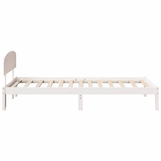 Estrutura de cama de solteiro para adultos - Branco 90 x 190 cm Madeira de Pinheiro Sólida
