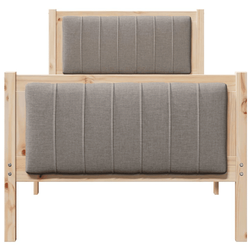 Estrutura de cama de solteiro para adultos com cabeceira Marrom e taupe 80 x 200 cm