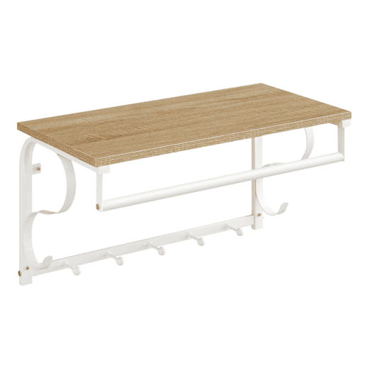 SUPORTE DE PAREDE com cabides de 60 cm, carvalho de Sonomabranco