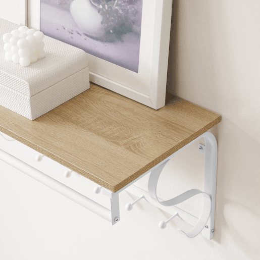 SUPORTE DE PAREDE com cabides de 60 cm, carvalho de Sonomabranco