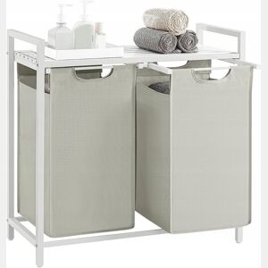 PRATELEIRA DE CASA DE BANHO com cestos de roupa suja 2 unidades, branca