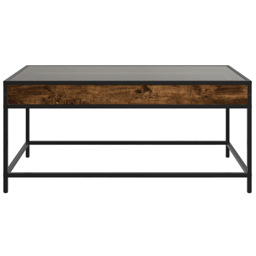 Mesa de Centro, Mesa baixa, luzes LED Infinity 90x50x41 cm carvalho fumado