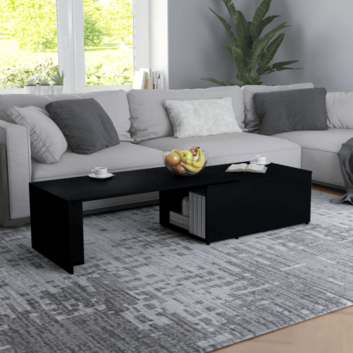 Mesa de Centro, Mesa baixa, 150x50x35 cm derivados de madeira preto