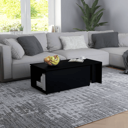 Mesa de Centro, Mesa baixa, 150x50x35 cm derivados de madeira preto