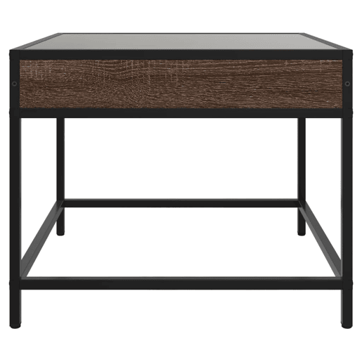 Mesa de Centro, Mesa baixa, luzes LED Infinity 50x50x41 cm carvalho castanho