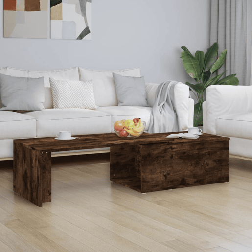 Mesa de Centro, Mesa baixa, 150x50x35cm derivados de madeira carvalho fumado