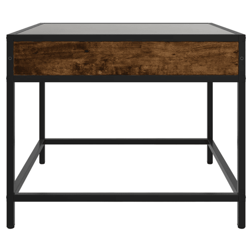 Mesa de Centro, Mesa baixa, luzes LED Infinity 50x50x41 cm carvalho fumado