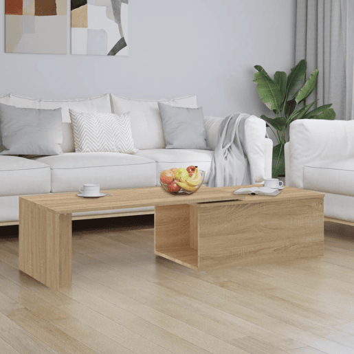 Mesa de Centro, Mesa baixa, 150x50x35cm derivados de madeira carvalho sonoma