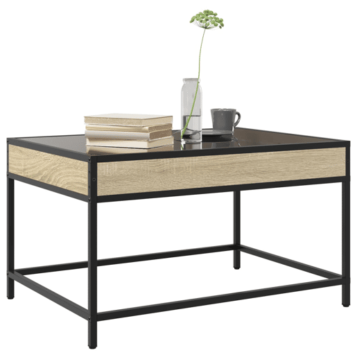 Mesa de Centro, Mesa baixa, luzes LED Infinity 70x50x41 cm carvalho sonoma