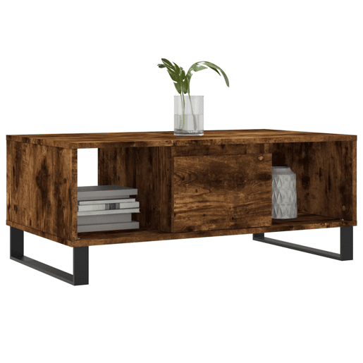 Mesa de Centro, Mesa baixa, 90x50x36,5 cm derivados madeira carvalho fumado