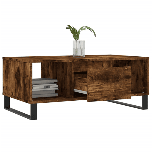 Mesa de Centro, Mesa baixa, 90x50x36,5 cm derivados madeira carvalho fumado