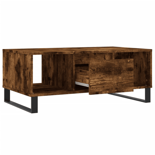 Mesa de Centro, Mesa baixa, 90x50x36,5 cm derivados madeira carvalho fumado