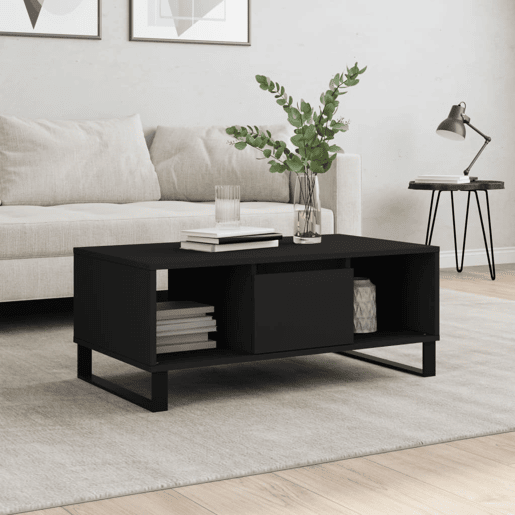 Mesa de Centro, Mesa baixa, 90x50x36,5 cm derivados de madeira preto