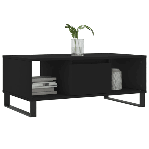 Mesa de Centro, Mesa baixa, 90x50x36,5 cm derivados de madeira preto