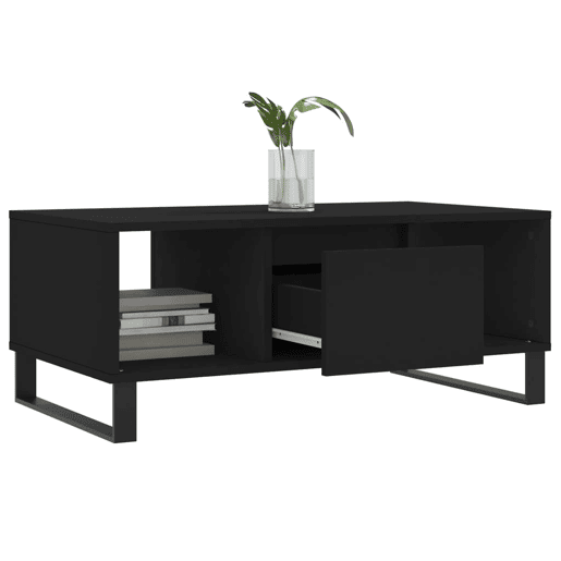 Mesa de Centro, Mesa baixa, 90x50x36,5 cm derivados de madeira preto