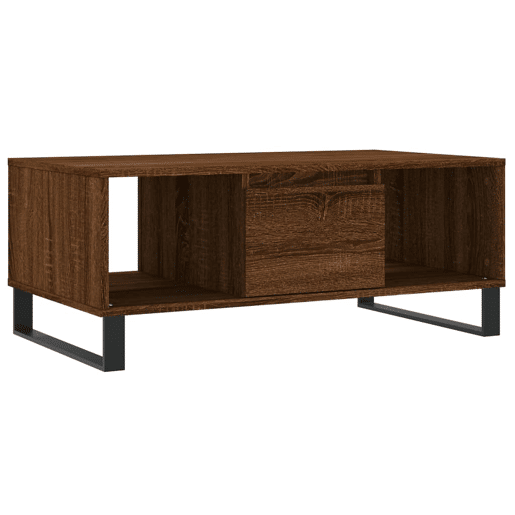 Mesa de Centro, Mesa baixa, 90x50x36,5cm derivados madeira carvalho castanho