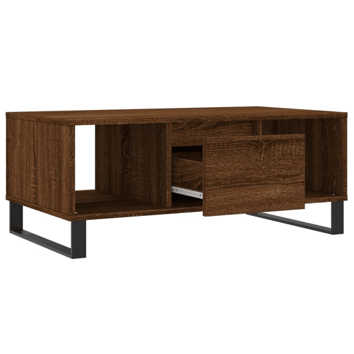 Mesa de Centro, Mesa baixa, 90x50x36,5cm derivados madeira carvalho castanho