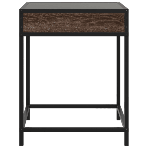 Mesa de Centro, Mesa baixa, luzes LED Infinity 40x40x51 cm carvalho castanho