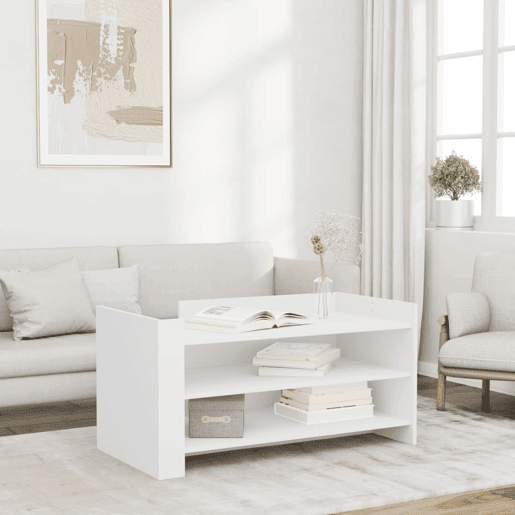 Mesa de Centro, Mesa baixa, 100x50x50 cm derivados de madeira branco