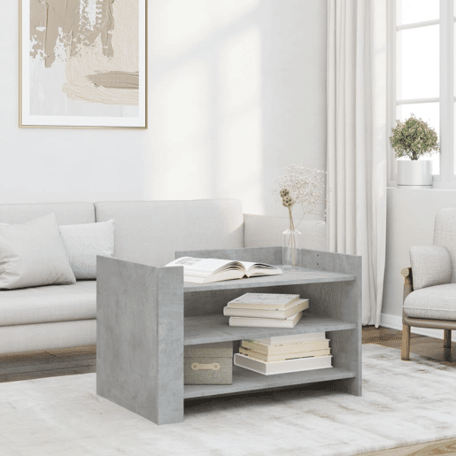 Mesa de Centro, Mesa baixa, 80x50x50 cm derivados de madeira cinza cimento