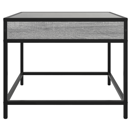 Mesa de Centro, Mesa baixa, luzes LED Infinity 50x50x41 cm cinzento sonoma