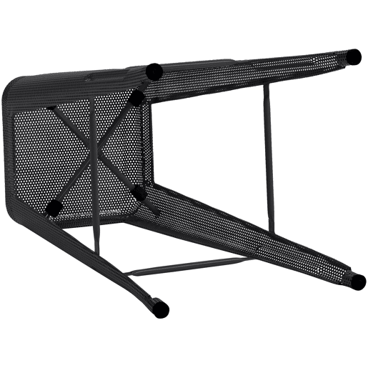Conjunto de 4 banquetas de bar empilháveis u200Bu200Bem estilo industrial com apoio para os pés em metal perfurado preto 10_0004509