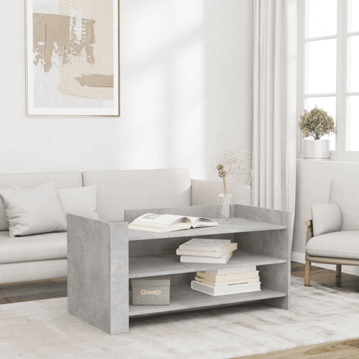 Mesa de Centro, Mesa baixa, 100x50x50cm derivados de madeira cinza cimento
