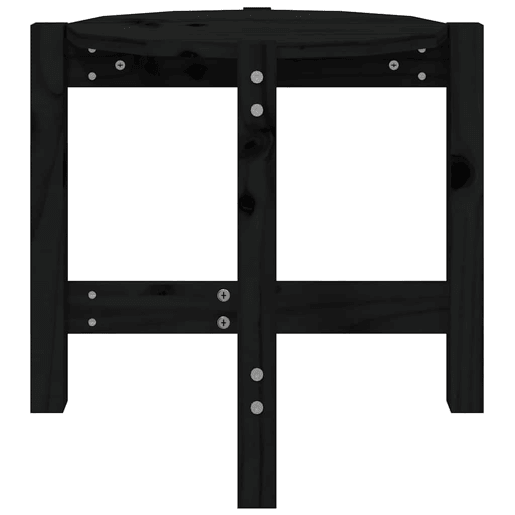 Mesa de Centro, Mesa baixa, Ø 52,5x45 cm madeira de pinho maciça preto