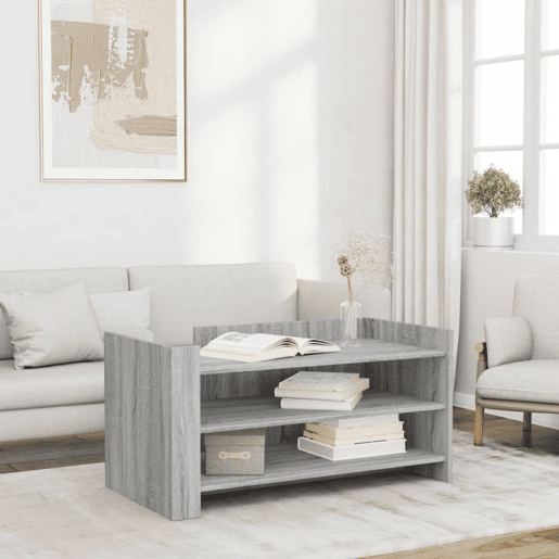 Mesa de Centro, Mesa baixa, 100x50x50cm derivados de madeira cinzento sonoma