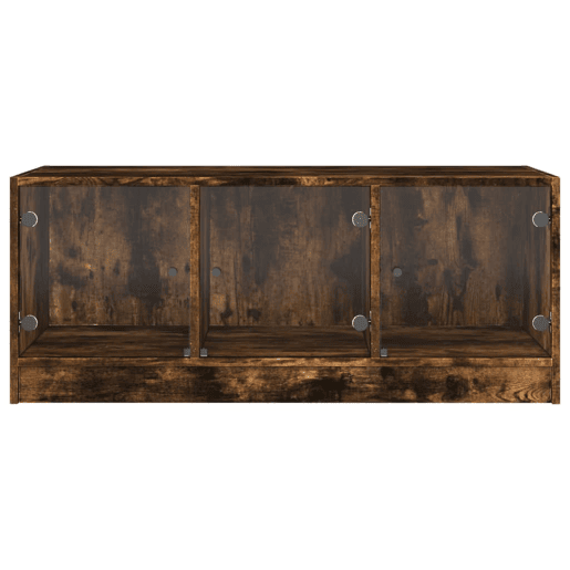 Mesa de Centro, Mesa baixa, c portas de vidro 102x50x42 cm carvalho fumado