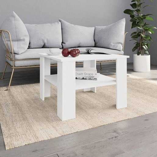 Mesa de Centro, Mesa baixa, 60x60x42 cm derivados de madeira branco