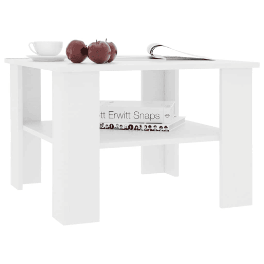 Mesa de Centro, Mesa baixa, 60x60x42 cm derivados de madeira branco
