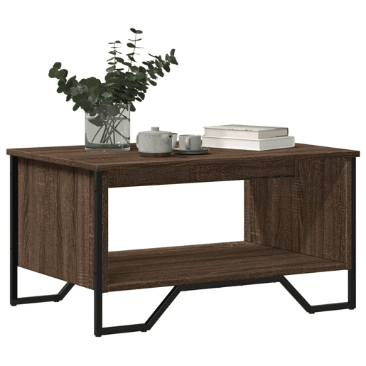 Mesa de Centro, Mesa baixa, 75x51x40 cm derivados madeira carvalho castanho
