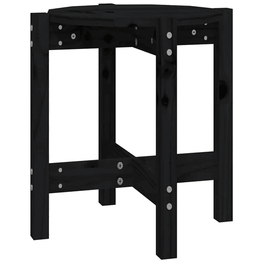 Mesa de Centro, Mesa baixa, Ø 42,5x45 cm madeira de pinho maciça preto