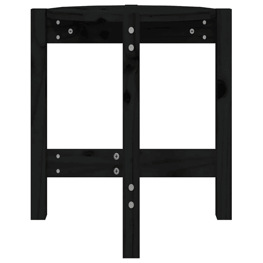 Mesa de Centro, Mesa baixa, Ø 42,5x45 cm madeira de pinho maciça preto