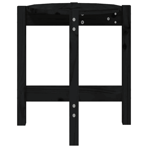 Mesa de Centro, Mesa baixa, Ø 42,5x45 cm madeira de pinho maciça preto